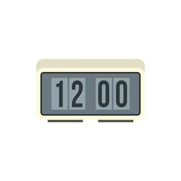 Retro digital table clock icon in flat style icon Illustrazione stock