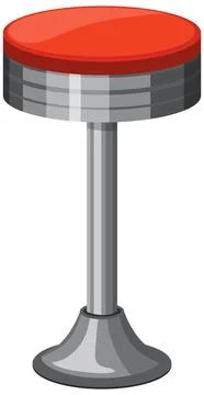 Retro Diner Stool Vector Illustration Stock Illustration