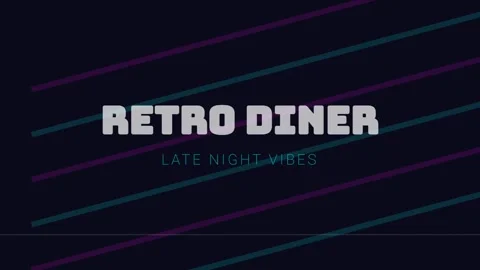 Retro Diner Vibe Aesthetic Text Animation Background Loop Stock Footage 336879612