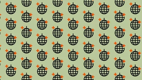 Retro Disco Ball Pattern on Green Background. Stock Footage 325389577