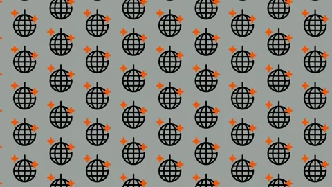 Retro Disco Ball Pattern with Orange Accents. Video stock 325389608