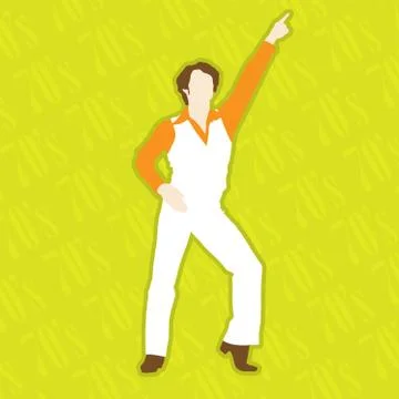 Retro Disco Dancer - dancing man in 1970 style Stock Illustration