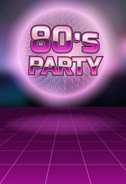 Retro disco flyer template Stock Illustration