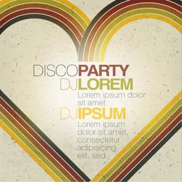 Retro disco party flyer design template. vector, eps10 Stock Illustration