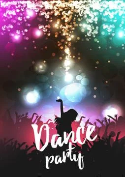 Retro Disco Party Flyer Template - Vector Illustration Stock Illustration