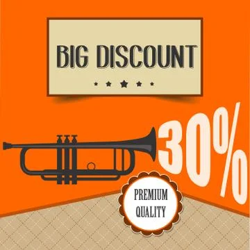 Retro discount poster Stock Illustration