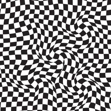 Retro distorted checkered background Stock Illustration