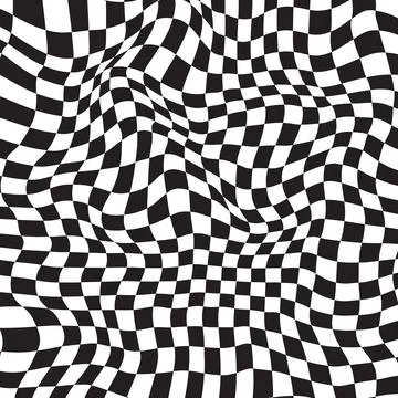 Retro distorted checkered background Stock Illustration