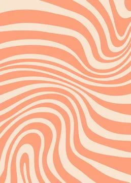 Retro distorted orange wave groovy pattern Illustrazione stock