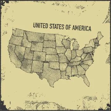 Retro distressed insignia with US map. Stock Illustration