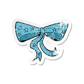 Retro distressed sticker of a cartoon bow tie Stock Illustration
