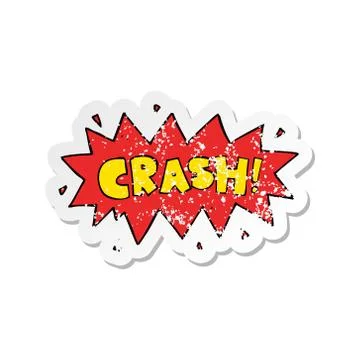 Retro distressed sticker of a cartoon comic book crash symbol Stock Illustration