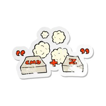 Retro distressed sticker of a cartoon command Z function Illustrazione stock