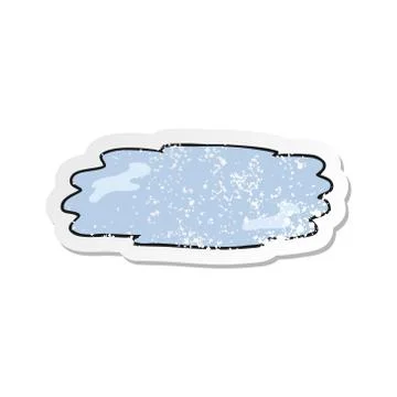Retro distressed sticker of a cartoon puddle Stock Illustration