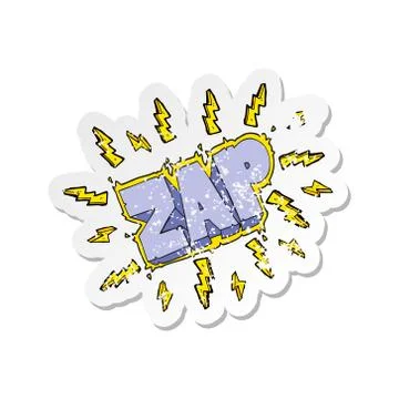 Retro distressed sticker of a cartoon zap symbol Stock Illustration