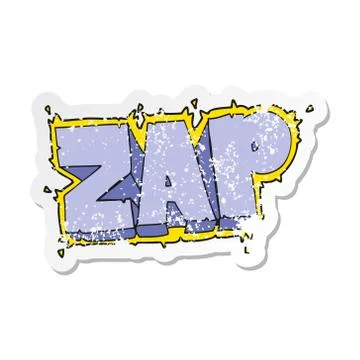Retro distressed sticker of a cartoon zap symbol Stock Illustration