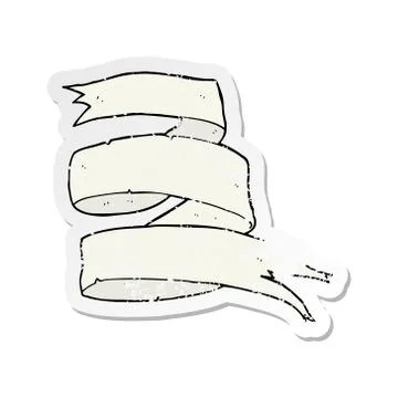 Retro distressed sticker of a old scroll banner cartoon Stock-Illustration