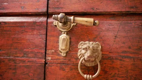 Retro. Door knob. Close-up. Stock Footage 166866899