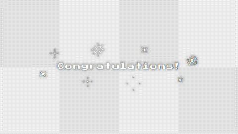 Retro dot “Congratulations!” text appears, surrounded by sparkling stars Stock Footage 343877151