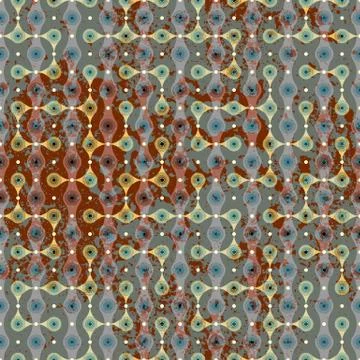 Retro droplet pattern with grunge effect. Stock Illustration