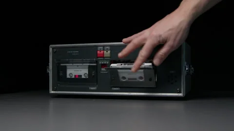 Retro Dual Audio Cassette Interview Recorder in Police Custody Видео 290049745