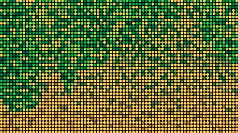 Retro dynamic pattern of green and beige flickering mosaic tiles. Motion. Round Stock Footage 205401554
