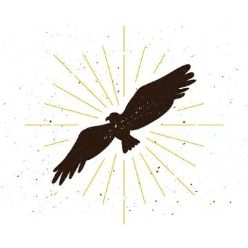 Retro eagle silhouette logo Stock Illustration