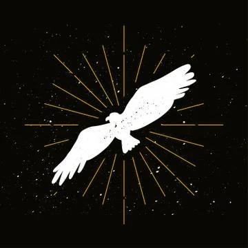 Retro eagle silhouette logo Stock Illustration