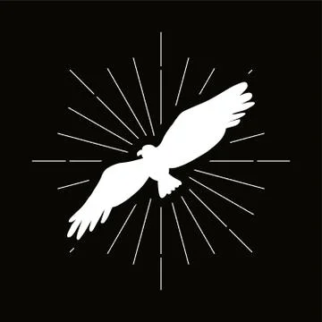 Retro eagle silhouette logo Stock Illustration
