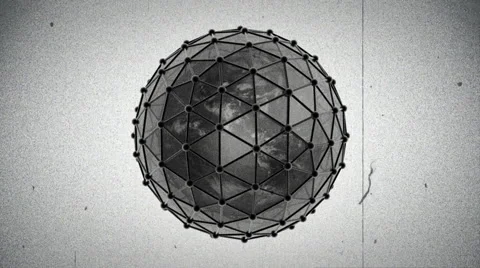 Retro Earth inside Network Black and White HD Video stock 41266599