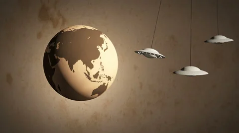 Retro Earth Invasion Stock Footage 40801891