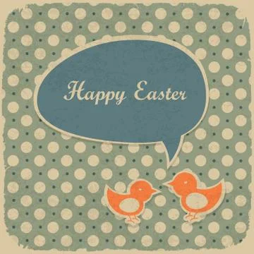 Retro easter background, vector illustration. Stock Illustration