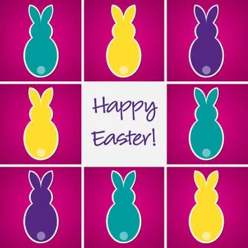 Retro Easter bunny card in vector format. Stock Illustration