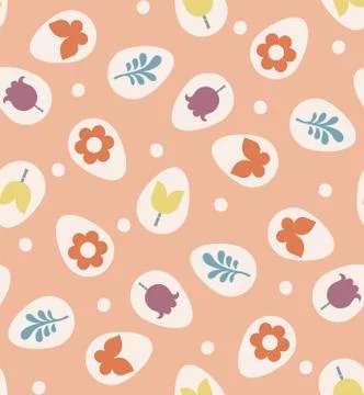 Retro easter egg with daisy flower vector texture background. Mosaic decorated Stockillustratie