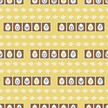 Retro easter egg tulip flower vector texture background. Mosaic decorated 스톡 일러스트