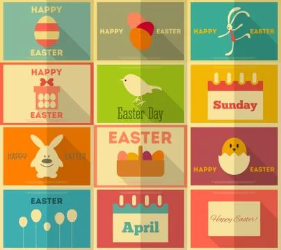 Retro Easter Labels Stock-Illustration