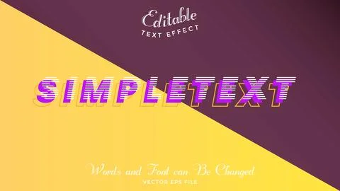 Retro editable text effect template, Slang Words Stock Illustration