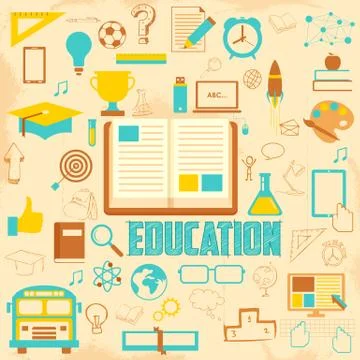 Retro Education Background Stock Illustration