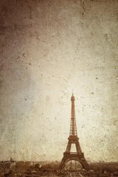 Retro eiffel tower Stock Illustration