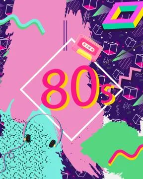 Retro Eighties Abstract Background Stock Illustration