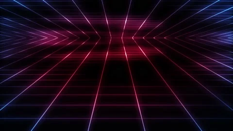 Retro Eighties Synthwave Technology Grid Background Loop Stock Footage 134245051