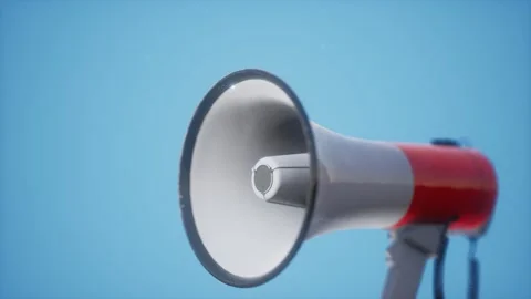 Retro electric Speaker Megaphone Stock Footage 129697965