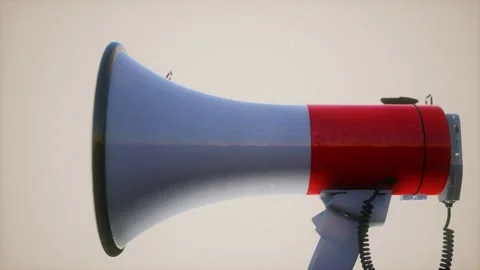 Retro electric Speaker Megaphone Stock Footage 129882629