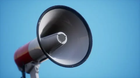Retro electric Speaker Megaphone Stock Footage 133813567