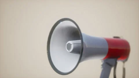 Retro electric Speaker Megaphone Stock-Footage 135955848