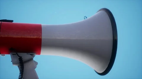 Retro electric Speaker Megaphone Stock Footage 141645869