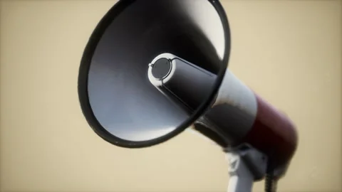 Retro electric Speaker Megaphone Stock Footage 142549355