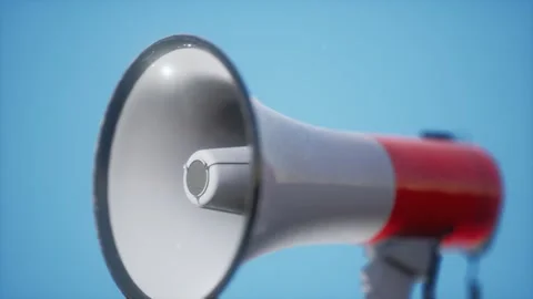 Retro electric Speaker Megaphone Vídeo Stock 150426558