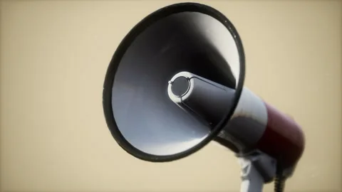 Retro electric Speaker Megaphone Vídeo Stock 164555146