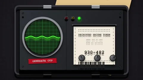 Retro Electronic Device Generating One Time Password Vintage Machine with O.. Видео 347276824